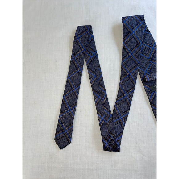 The Men’s Store Bloomingdale’s Men’s Dress Tie Size 56” Blue Striped Silk Italy - Picture 11 of 12